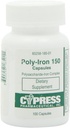 Kosttilskud - Poly jernkapsler 150 mg (100 kapsler pr. flaske) efter Cypress Pharmaceutical # 185- 01 (1 flaske med 100 kapsler)