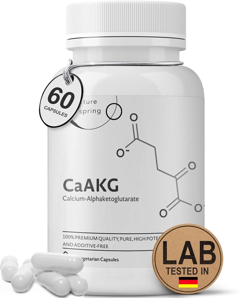 CaAKG supplement (Alpha Ketoglutarat) (1. 000 mg per 2 Kapselservicering, 60 kapsler). Understøtter cellular energi