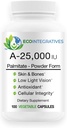 A- 25.000 IE Palmitat Powder Form (100 kapsler) Non- GMO, understøtter lav lys vision, immunforsvar, cellular integritet af hud og knogler, antioxidant (Standard)