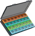 Månedlig Pill Organizer, 28 Dag Pill Box 1 tid en dag med støv- bevis sag, Store 4 uger en måned Pill Case Container, Daglig Vitamin Case Box for piller / Medicin / Fish Oil / Kosttilskud Farveløs