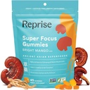 Fokus Gummier for voksne er 124; Amerikansk & Koreansk Ginseng med Reishi Mushroom ekstrakter er 124; Alle naturlige Gummier for Focus, Mood, og energi er 124; Mango Flavored er 124; 45 Tæl
