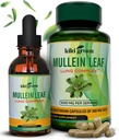 KIKI Green Mullein Capsules & Liquid Drops Bundle - Mullein Leaf Extract Supplements, 90 Capsules + 2 fl oz - for Respiratory & Immunity Support, Bedre Lung Funktion, Lung Cleanse & Relief