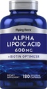 Piping Rock Alpha Lipoic Acid 600 mg 6. 4; 180 Kapsler; 12. 4; Plus Biotin Optimizer 10. 4; ALA Supplement 12. 4; Non- GMO, Gluten Free