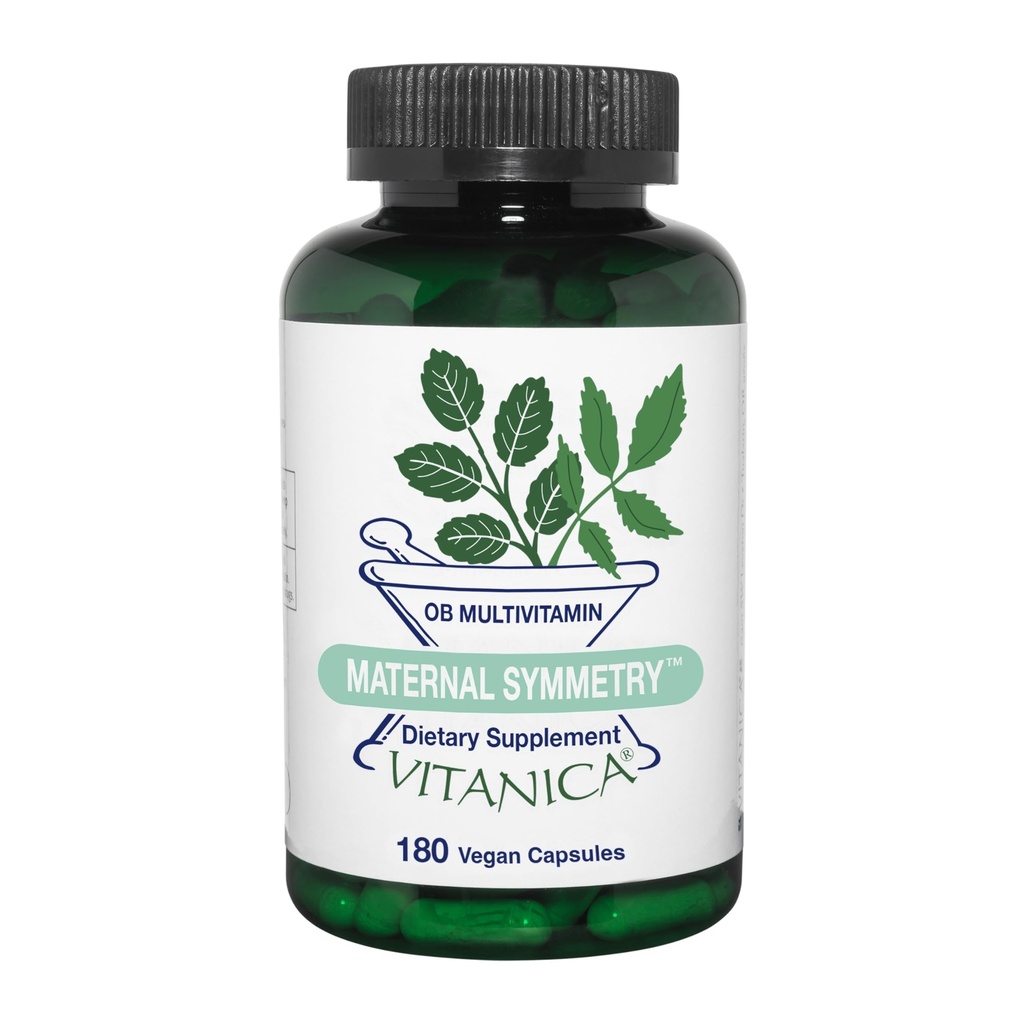 Vitanica Maternal Symmetri, Prenatal og Postnatal Vitamin, Vegan / Vegetar, 180 Kapsler