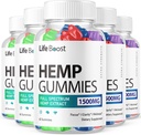 (5 Pack) Life Boost Hamp Gummies Advanced Strength Performance Hamp Blend Formel, Big Size Lifeboost Hamp Gummy med 25mg Hamp Extract, Great Smag 1500mg Per flaske, Ny 2024 Gummies (300 Gummies)