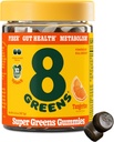 - Fiber, Gut Health, Metabolisme. fordøjelsessygdomme, boost immunsystem & fordøjelsessygdomme med 8 rigtige grønne - non-GMO formel, vingummi, tangerine flavor, 50 Greve