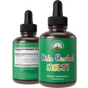 Børn Vitaminer fra urter. Flydende Kids Herbal Multivitamin. Ingen bitter smag. Sukker gratis 14- in-1 Vegansk supplement dråber til tandlæger, børn, Teens. Blandet i vand De vil ikke engang smage det
