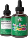 Børn Vitaminer fra urter. Flydende Kids Herbal Multivitamin. Ingen bitter smag. Sukker gratis 14- in-1 Vegansk supplement dråber til tandlæger, børn, Teens. Blandet i vand De vil ikke engang smage det