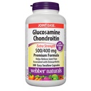 Webber Naturals Glucosamin Chondroitin med vitamin D3, ekstra styrke, 500 / 400 mg, Premium Formel, 300 Let at sluge kapsler