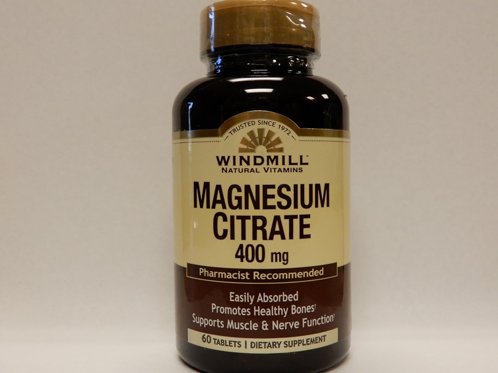 Windmill Natural Vitaminer Magnesium Citrate 400mg 60 tabletter (pakke med 2)