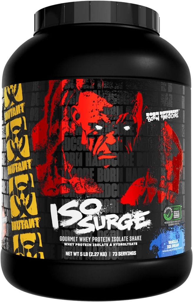 Mutant ISO Surge Whey Protein Isolate Powder Acts Hurtig til at hjælpe med at gendanne, Build Muscle, Bulk og Styrke, 5 LB - Vanilla Ice