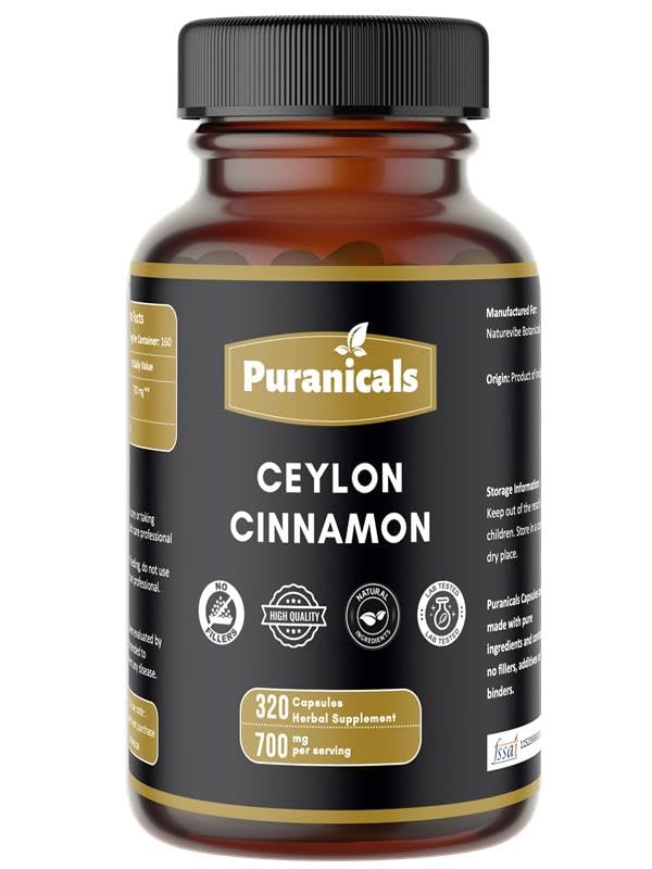 Ceylon Cinnamon Premium 320 Kapsler Ikke GMO og Gluten Free