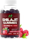 Shilajit Gummies 10,000mg for mænd & kvinder - Maksimal styrke Pure Himalayan Shilajit, Gluten- Free, Non- GMO, 100% Vegetar - Natural Raspberry Flavor - 60 Greve