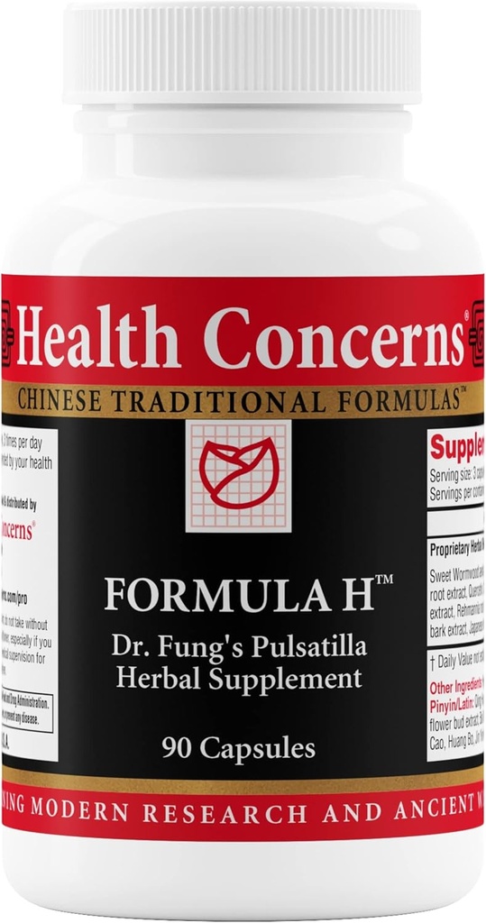 Sundhedsmæssige bekymringer Formel H - blodcirkulation & Vaskulær Support - Vein Health Supplement - Urteformel med Quercetin & Skullcap Root - Kinesisk Traditional Medicine - 90 kapsler