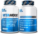 Evolution Mænds Multivitamin og Mushroom Kompleks Kosttilskud Ernæring Daglig Multivitamin med essentielle mineraler og Phytonutrient Complex Plus Nootrope Lions Mane Mushroom Supplement Kapsler