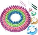 READAEER Runde Strikke looms sæt Craft Kit værktøj med krog nål og Pompom Maker