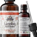 Cayenne Tincture Extract, Organic Cayenne (Capsicum annuum) Tørret peber - vegetabilsk glycerin - ikke-GMO - 2 oz