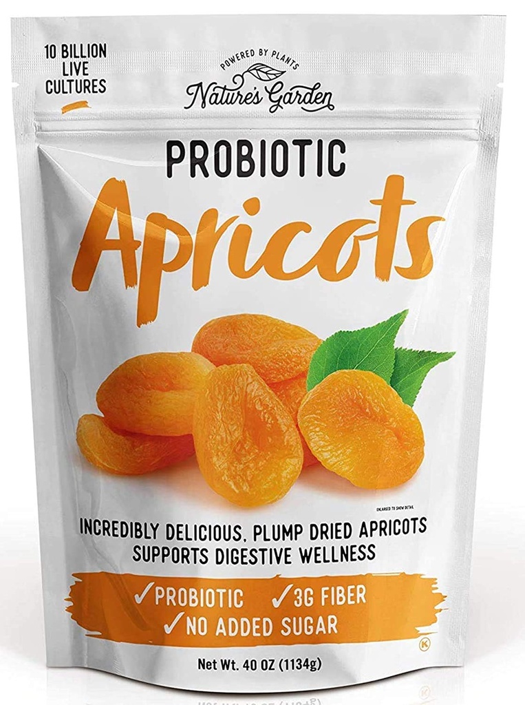 Naturens have Probiotiske Abrikoser - Tørret frugt, Plump Tørret, Gluten- Free, Dairy- Free, Vegan - Bulk 40 Oz Bag (pakke med 1)