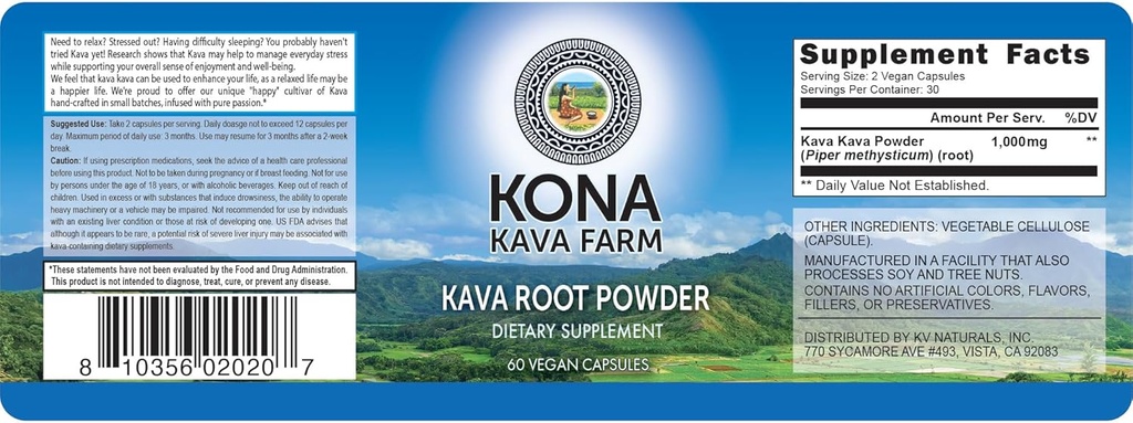 Kava Root Only Premium Capsules