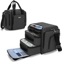 BAFASO Stor pilleflaske Organizer med 4 Indre Aftagelige Pouches, Medicin Bag Kom med skulderrem (BAG KUN), Sort