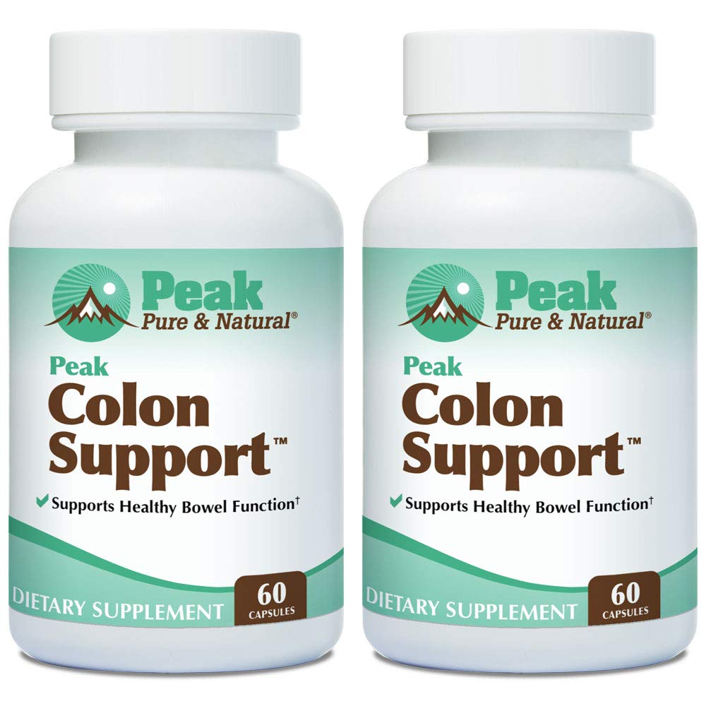 Peak Pure & Natural Colon Support - Colon Cleanse og Detox supplement til fordøjelsessygdomme - Gut Health Support med Inulin og Senna Leaf Ekstrakter - med fibre, Prebiotika, og Probiotika - 2 Pack