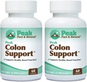 Peak Pure & Natural Colon Support - Colon Cleanse og Detox supplement til fordøjelsessygdomme - Gut Health Support med Inulin og Senna Leaf Ekstrakter - med fibre, Prebiotika, og Probiotika - 2 Pack