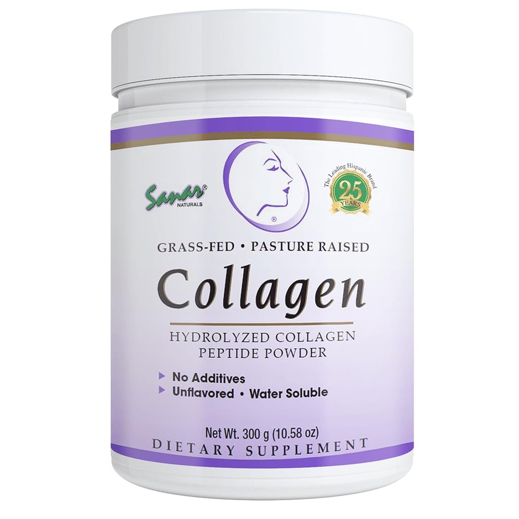 Sanar Naturals Collagen Peptider Powder, Unflavored - Hår, hud, negle, fælles støtte - Reducere Wrinkler og forbedre hudelasticitet - Hydrolyzed Collagen supplement, 10.58 oz