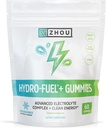 Zhou Nutrition Hydro- Fuel + Gummies - Elektrolyte Gummies for Hydration, Avancerede Tyre med Electrolytes Complex og 75 mg Koffein for Clean Energy, Hydrating Supplement - 60 Vegan Chews