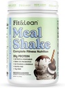 Fit & Lean Meal Shake, Fat Burning Meal Erstatning, Meal Erstatning med Protein, Fiber, Probiotika og økologiske frugter & grøntsager, Cookies og fløde, 1lb, 10 Servering pr Container