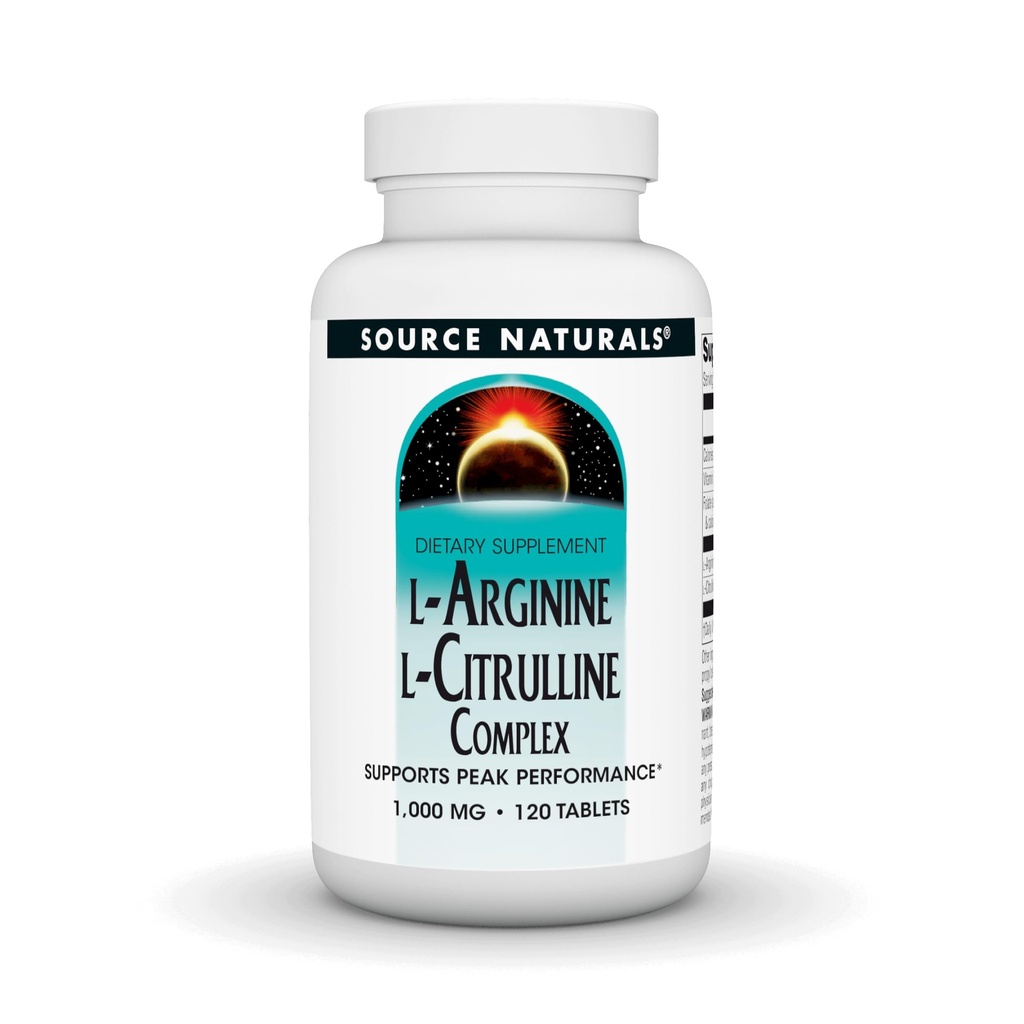 Source Naturals L- Arginin L- Citrullin Complex, 120 tabletter, 1000 mg