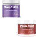Amla Powder & Green Tea Superfood Supplement, Antioxidant Support, Lavet med hyldebær (90 Servere) & Hibiscus (30 Servere), Økologisk, Vegan
