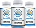 Omega 8060 2400mg Omega 3 Fish Oil Joint Health Supplement 60 softgel - 3 Måned Supply - 3pk