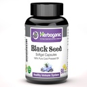 HERBOGANIC Cold Pressed Black / Seed Oil Softgels Capsules - 90 Count - Blended with Other Herbal Products- Understøtter samlet sundhed velvære og immunitet (Black- Seed)