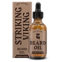 Striking Viking Sandalwood Skæg Olie til Mænd - 2 Fl Oz, Sandalwood Duft - Naturlig Hydrating & Softing Skæg Pleje med Argan, Jojoba, Mandler & Tea Tree - Non- Greasy, Fast- Absorbing Formel