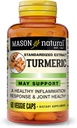 MASON NATURAL gurkemeje 500 mg, med 95% Curcuminoider, supplement til total wellness & fælles støtte, 60 Plantbaserede Veggie kapsler