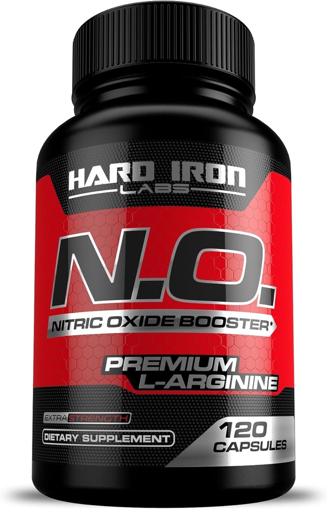 N.O. Nitroxidbooster med L- arginin, L- citrlin, Beta alanine, AAKG - Non-GMO, Gluten- fri, Vegan - Pre-workout supplement for muskelvækst, Stamina, Energi, Pumper, Vaskularitet - 120 Kapsler