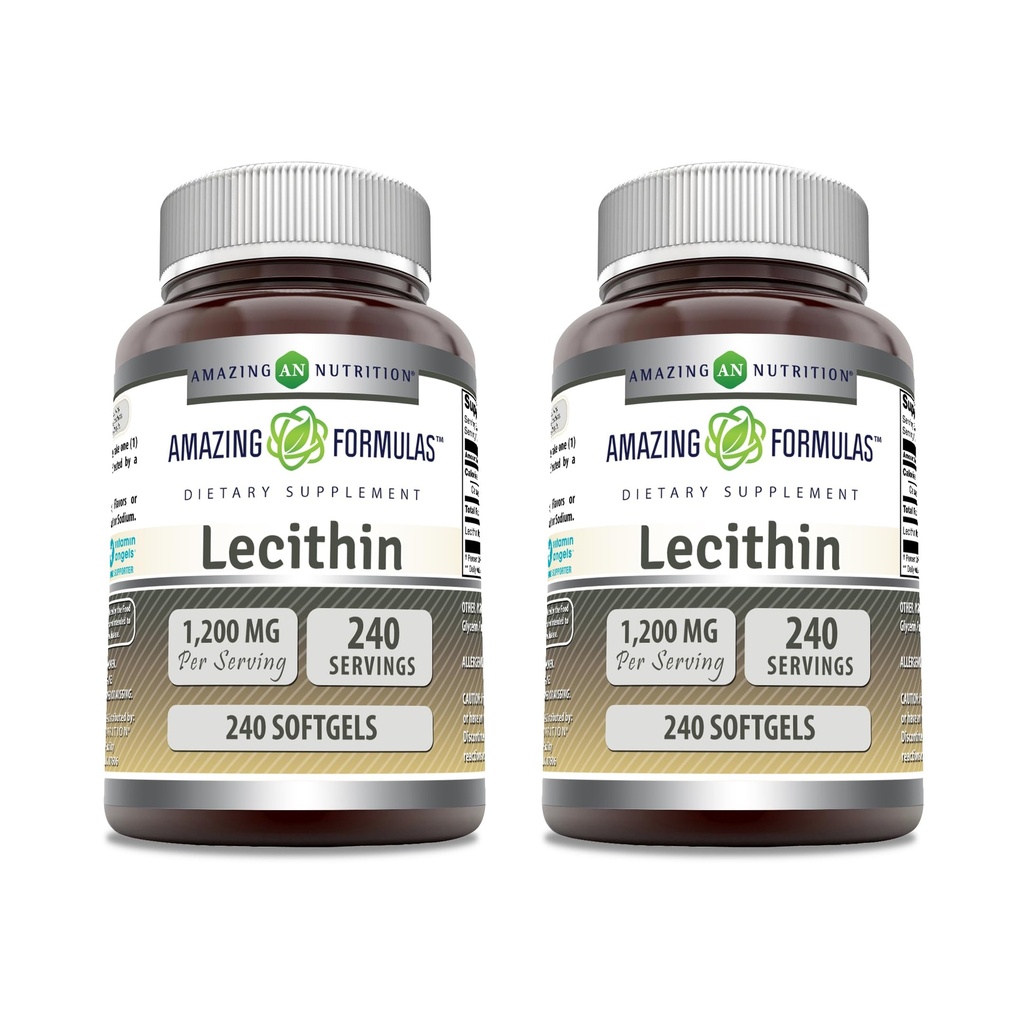 Amazing Formulas Lecithin 1200 mg Softgels Supplement Note 124; High Potency