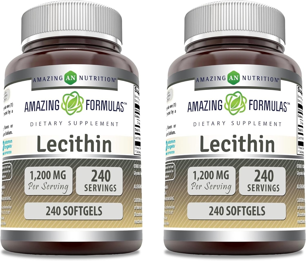 Amazing Formulas Lecithin 1200 mg Softgels Supplement Note 124; High Potency