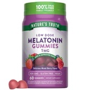 Nature 's Truth Melatonin Gummies against 124; 1mg against 124; 60 Greve Beeg 124; Cherry Pomegranate Flavor Flavor 124; Vegan, Non- GMO & Gluten Free Supplement
