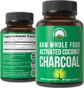 Peak Performance Aktiveret Charcoal Vegan Kapsler fra Wild Harfted Coconut Shells. Bedste Safe Charcoal Pills supplement til Detox, Gas Relief, Bloating. for mænd og kvinder 90 Alle naturlige tabletter