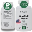 Old Label Glycine 1000MG Aminosyre supplement dvaletilskud kapsler - 30 dages forsyning - Muscle Recovery, Nyre Sundhed & Collagen formering produktionsstøtte