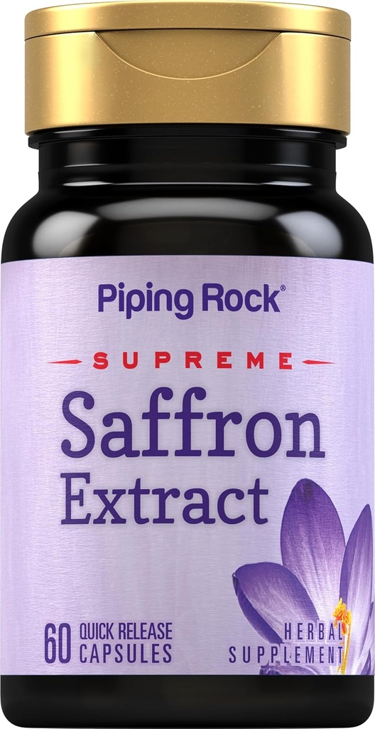 Piping Rock Saffron Extract Supplement: 124; 60 Kapsler: 124; Piller til kvinder & mænd: 124; Non- GMO, Gluten Free
