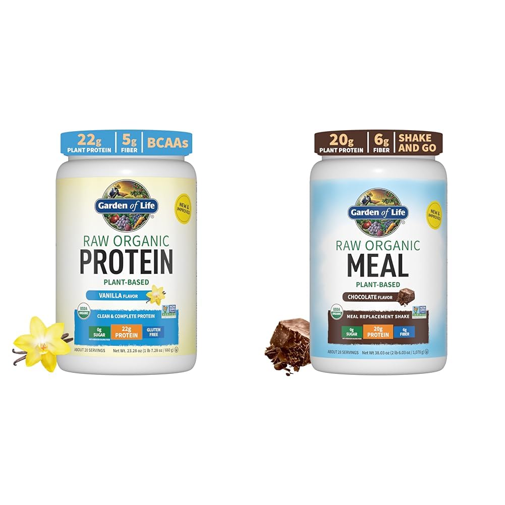 Have Organic Vegan Vanilla Protein Powder 22g & fordøjelsesenzymer til nem fordøjelse - Non-GMO & Raw Organic Meal Erstatning Shakes - Chokolade Plante baseret Vegan Protein Powder