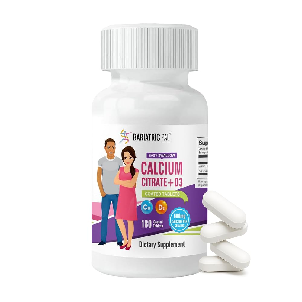 BariatricPal Easy Swallow Calciumcitrat (600 mg) og D3 overtrukne tabletter (30- dages forsyning)