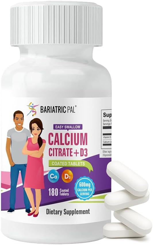 BariatricPal Easy Swallow Calciumcitrat (600 mg) og D3 overtrukne tabletter (30- dages forsyning)