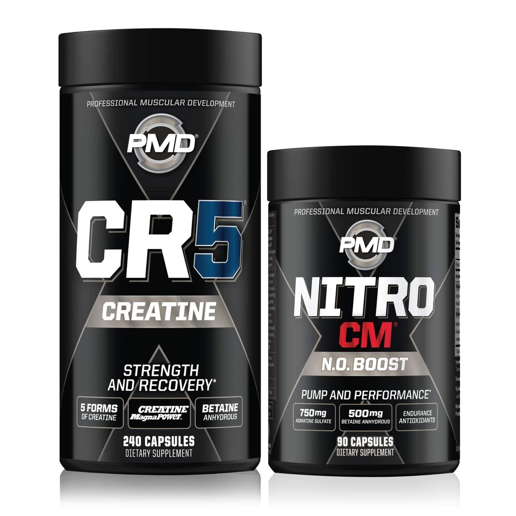 PMD Sports CR5 Professional Creatin Complex (240 kapsler) Sports Nitro CM nitratoxid (90 kapsler)