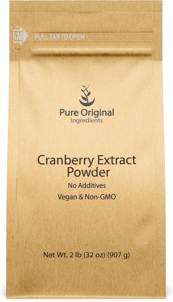 PURE ORIGINAL INGREDIENSER Cranberry Extract, Glutenfri, Urtetilskud (2 Pund)