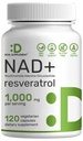 NAD + Resveratrol Supplement 1.000mg Per Serving, 120 Veggie Kapsler Note 124; 2- in-1 Extra Strength NMN Supplement Alternative Note 124; NAD for kvinder & mænd