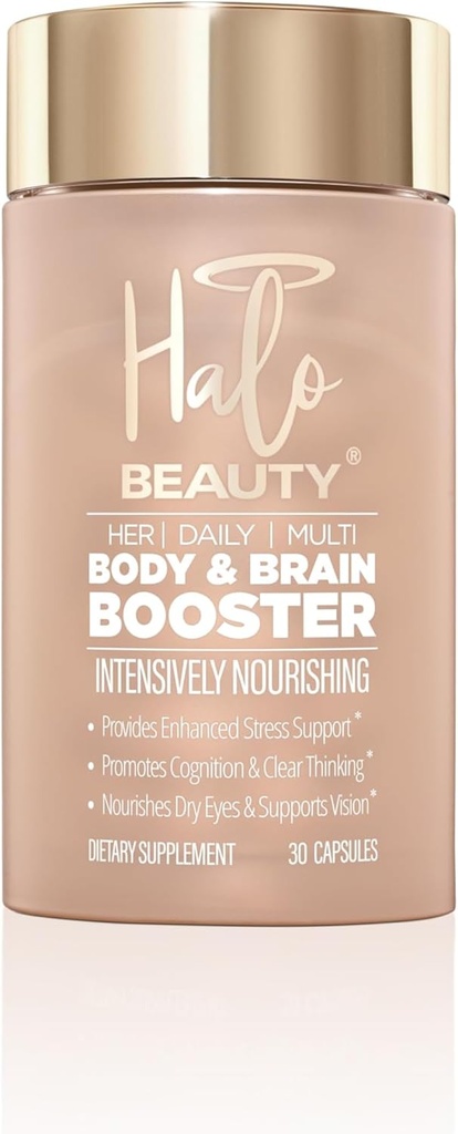 Halo skønhed hendes daglige Multi - 30 Capsule Vegan kvinders Multivitamin for energi, mental Klarhed & Wellness - Body & Brain Booster med B6, D3 & Zink