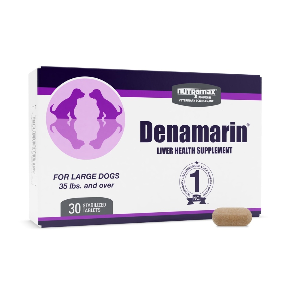 Nutramax Denamarin Leverkosttilskud til store hunde - Med S- Adenosylmethionin (SAME) og Silybin, 30Count (pakke med 1)
